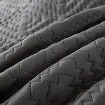 Dark Grey Queen Size Boho Quilt Bedding Set