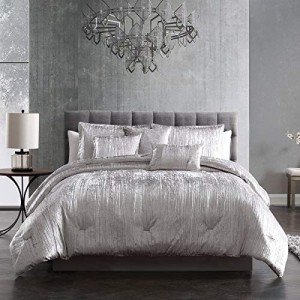 Turin 7-Piece Queen Comforter Set in Silver