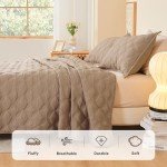 Litanika Taupe Queen Quilt Bedding Set