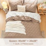 Litanika Taupe Queen Quilt Bedding Set