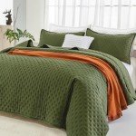Olive Green California King Quilt Bedding Set