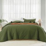 Olive Green California King Quilt Bedding Set