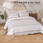 Bohemian White Quilt Set - Queen Size 3 Pieces