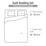 Bohemian White Quilt Set - Queen Size 3 Pieces