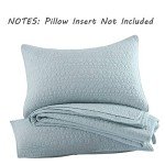 Aqua Blue Geometric Quilt Set for Queen Bed