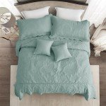 Oversized King Quilted Bedspread Set, Seaglass