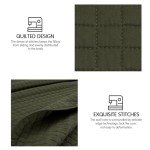 Olive Green Reversible Queen Quilt Set 3pcs