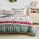 Reversible Christmas Duvet Cover Set, Queen Size