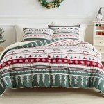 Reversible Christmas Duvet Cover Set, Queen Size
