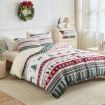Reversible Christmas Duvet Cover Set, Queen Size