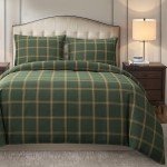Hunter Green Windowpane 3-Piece Queen Duvet Set