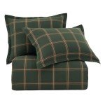 Hunter Green Windowpane 3-Piece Queen Duvet Set