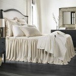 Light Tan Bedspread Set with Gathered Skirt