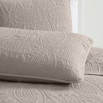 Beige King Bedspread Coverlet Set with Shams