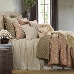 Light Tan Bedspread Set with Gathered Skirt
