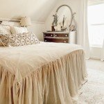 Light Tan Bedspread Set with Gathered Skirt