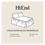 Light Tan Bedspread Set with Gathered Skirt