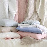 Washed Linen Sky Blue Twin Quilt by Pine Cone Hill