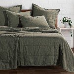 Rustic Stonewashed Cotton Bedspread & Tote Set