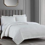 HiEnd Accents Satin Quilt, Super King, White