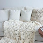 Handmade Thick Knit Fleece Throw Blanket 102x127 cm