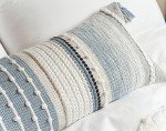 Coastal Blue Boho Lumbar Pillow Cover 35.6 x 91.4 cm
