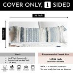 Coastal Blue Boho Lumbar Pillow Cover 35.6 x 91.4 cm