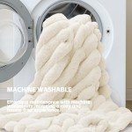 Cozy Striped Plush Throw Blanket 127 x 152 cm