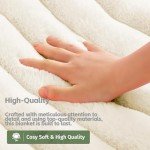 Cozy Striped Plush Throw Blanket 127 x 152 cm