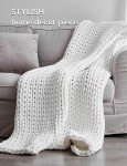 Hand Knitted Chunky Knit Throw Blanket - White