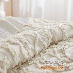 Beige Boho Tufted Comforter Set - Queen Size