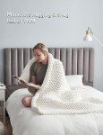 Hand Knitted Chunky Knit Throw Blanket - White