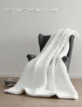 Hand Knitted Chunky Knit Throw Blanket - White