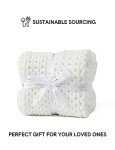 Hand Knitted Chunky Knit Throw Blanket - White
