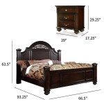 Syracuse Dark Walnut Queen Bedroom Set - 6 Pieces