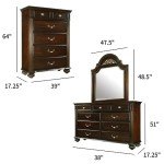 Syracuse Dark Walnut Queen Bedroom Set - 6 Pieces