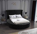 Luxus Modern Velvet Upholstered Round Bed, King
