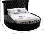 Luxus Modern Velvet Upholstered Round Bed, King