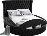 Luxus Modern Velvet Upholstered Round Bed, King