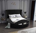 Luxus Modern Velvet Upholstered Round Bed, King