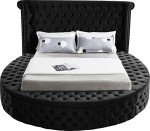 Luxus Modern Velvet Upholstered Round Bed, King