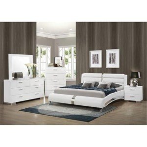 Glossy White 4-Piece King Bedroom Set