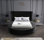 Luxus Modern Velvet Upholstered Round Bed, King