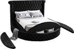 Luxus Modern Velvet Upholstered Round Bed, King