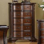 Baroque Brown Cherry Queen Bedroom Set - 6 Pieces