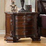 Baroque Brown Cherry Queen Bedroom Set - 6 Pieces