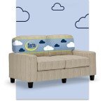 Beige Modern Sofa with Tool-Free Assembly