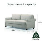 ZINUS Josh Sofa Couch / Easy, Tool-Free Assembly, Beige
