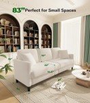 Beige Comfy Loveseat Sofa with Pillows