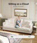 Beige Comfy Loveseat Sofa with Pillows